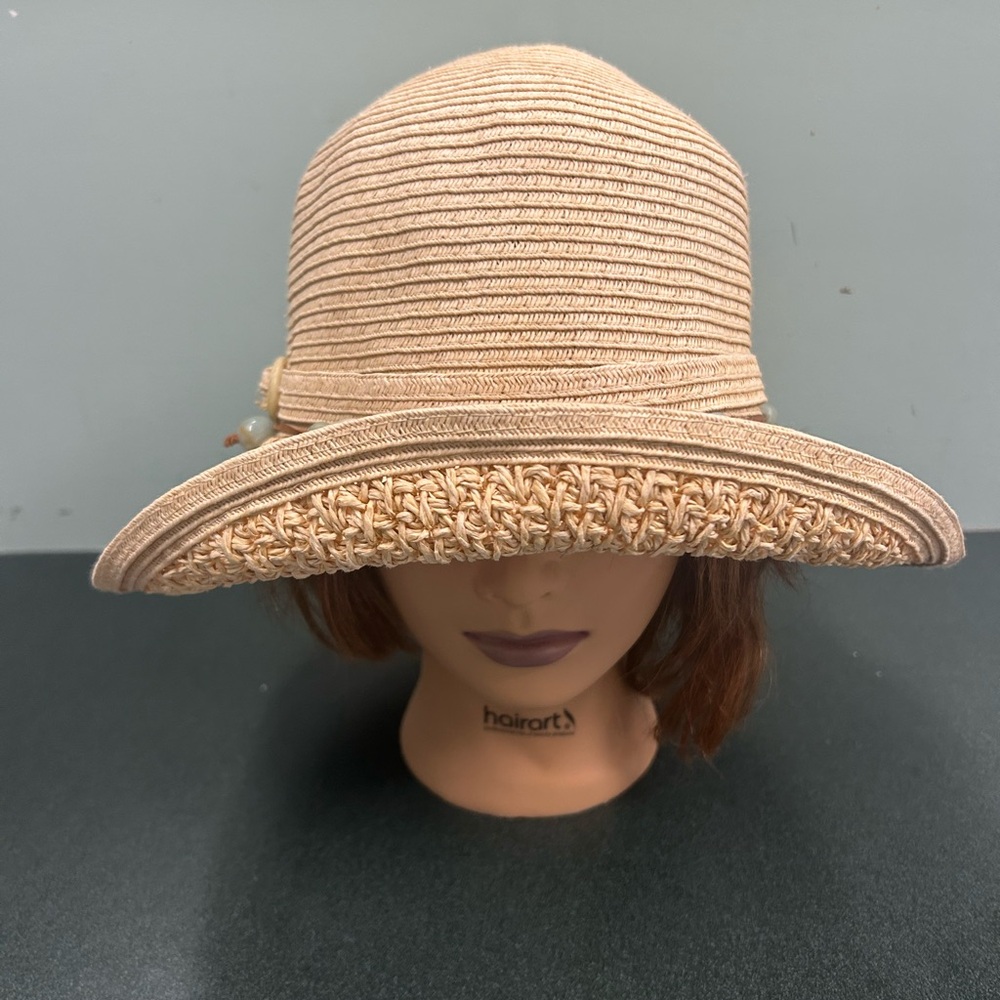Nine West Tan Woven Sun Hat